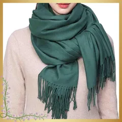 [RIIQIICHY] マフラーレディースマフラー大判ストール結婚式 ストールレディースカシミヤタッチ無地 厚手暖かい 誕生日プレゼント クリスマスプレゼントグリーン 0