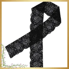 [TOuWA] レース半襟 半衿 半襟 レース 振袖 袴 小紋 カジュアル 着物 訪問着 成人式 卒業式 結婚式 レディース （サイズ：長さ約100cm×巾約18cm 黒 ） 1