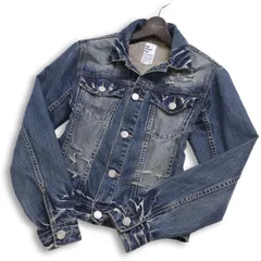 【00s★Y2K】semantic design セマンティック デザイン 通年 ダメージ加工★ G ジャン デニム ジャケット Sz.M メンズのサムネイル
