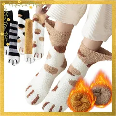 [SIVAN] 二年かかった改良・毛が抜けない 靴下 レディース ソックス 冬 厚手 【零下防寒・極暖38℃恒温・伸縮性・通気性】 ルームソックス 保温防寒 消臭 可愛い おしゃれ 耐久性 伸縮性 室内 5足セット 22-25cm (5足組-A) 0