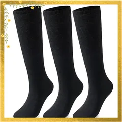 [Wamicu] 靴下 暖かい ハイソックス レディース 厚手 秋 冬 冷え 防寒保温 極暖 耐久性 伸縮性 室内 アウトドア 通勤 3足セット 1