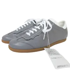 未使用品 メゾンマルジェラ 22 Maison Margiela 22 タグ付 24SS レプリカ REPLICA フェザーライト feather light デッドストックレザー スニーカー ジャーマントレーナー ガムソール S57WS0485 グレー 40