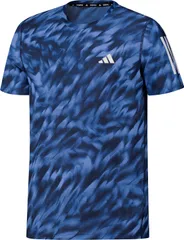 アディダス adidas オウン ザ ラン 総柄プリント 半袖 T シャツ  TX758 JZ5477 ブルーフュージョン/
