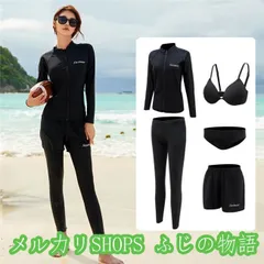 体型カバー 水着 レディース ラッシュガード ブラック　パッド 5点セット レギンス UV対策 長袖ラッシュパーカー ショートパンツ2222
