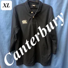 【Canterbury】CNZ 七分袖　ラガーシャツ ポロシャツ ネイビー　XL