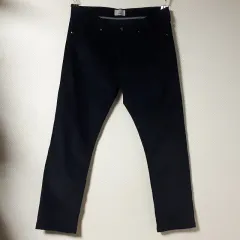 34/M&S ネイビー ストレートフィット コーデュロイ パンツ/34-832