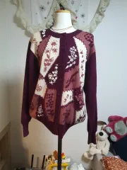 森ガール ヴィンテージ フラワー 刺繍 カーディガン 日本 ヴィンテージ