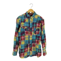 ポロバイラルフローレン Polo by RALPH LAUREN NEW CLASSIC WESTERN チェック パッチワーク ウエスタンシャツ メンズ  LL