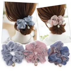 特価商品　シフォン シュシュ ヘアアクセサリー 3個セット