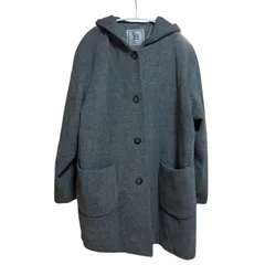 ZM1695 TOMORROWLAND トゥモローランド フード付きウールコート グレー シンプル レディース 38サイズ