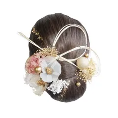 [Lomeri ロメリ] タイトヘア 髪飾り おかみさん ロメリ ドライフラワーの髪飾り 成人式 卒業式 結婚式 袴 G15 (ピンク)