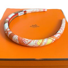 美品 箱付き】エルメス カチューシャ シルク ヘッドバンド マルチ