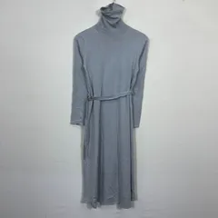 ミラオーウェン ハイネック ロングニットワンピース 1 M ライトグレー タートルネック ベルト