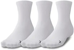 アンダーアーマー UNDER ARMOUR バスケット UA クオーターソックス 3足セット メンズ 靴下 抗菌 防臭 ふくらはぎ丈 部活動 クラブ アーチサポート トレーニング シンプル クッション性 フィット  1371936 100 WHITE