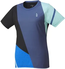 ゴーセン GOSEN テニス レディースゲームシャツ 半袖ゲームシャツ 半袖Tシャツ ショートスリーブ 部活 チーム クラブ 吸汗速乾 日本ソフトテニス連盟 日本バドミントン協会審査合格品  T2407 20 ブルー