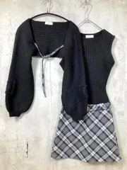 美品 Darich ダーリッチ 112534027 定価16500円 ドッキングミドルウエストニットミニ ワンピース sizeL/黒 ■■◎レディース