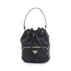 プラダ PRADA ハンドバッグ デュエット Re-Nylon バケットバッグ VELA 1BH038_RV44_F0002_V ブラック ナイロン サフィアーノレザー デュエット バケットバッグ レディース