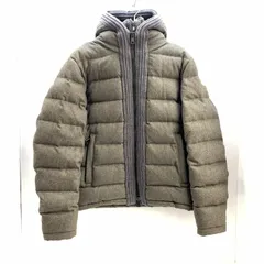 【中古】MONCLER CANUT GIUBBOTTO サイズ1 カーキ ▲首元変色アリ モンクレール[92]
