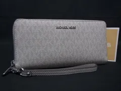 ■新品■未使用■ MICHAEL KORS マイケルコース レザー ラウンドファスナー 長財布 ウォレット 札入れ 小銭入れ グレー系 BQ2545