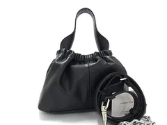 ■新品同様■ CHARLES & KEITH チャールズアンドキース アリー ルーシュドスラウチー レザー 2WAY ハンドバッグ ブラック系 FN8817