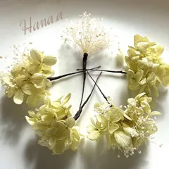 【お買い得品】ドライフラワー 髪飾り くすみグリーン系 5個セット 結婚式 成人式 前撮り ヘッドドレス ヘッドパーツ 花かんざし