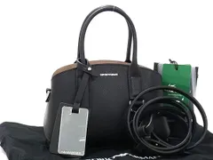 ■新品■未使用■ EMPORIO ARMANI エンポリオアルマーニ レザー 2WAY ショルダーバッグ ポシェット ブラック系 FN8622