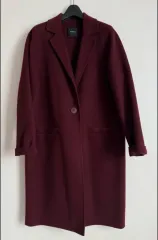 セオリー バーガンディ ウール ロングコート