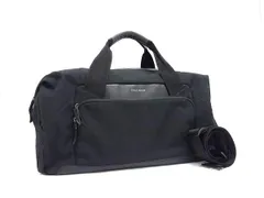 ■新品同様■ COLE HAAN コールハーン キャンバス×レザー 2WAY クロスボディ ショルダー ボストン ハンドバッグ ブラック系 FN8922