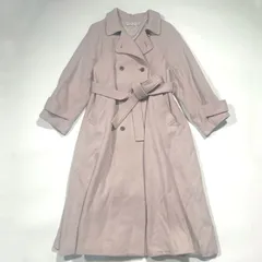 COHINA コヒナ バックフレアウールコート ロング ダブル ベルト付き ピンクベージュ Aライン くすみカラー レギュラー 裏地付き 通勤 防寒 大人かわいい