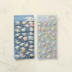 新品 サンリオ ぷくっとシール シナモロール ポチャッコ 立体シール コレクション コレクター シール交換 シール帳 セリア ダイソー キャンドゥ
