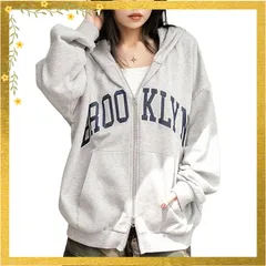 [ウィゴー] ジップパーカー グラフィック BIG ZIP パーカー スウェット アウター 服 秋服 冬服 ストリート カジュアル ギフト スクール レディース F 杢グレー