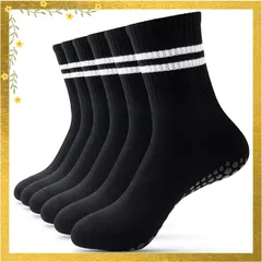 [banerise] 靴下 レディース 滑り止め ヨガソックス 【つま先の保護・90%綿・抗菌・吸湿】 ピラティス 靴下 ずれない スポーツソックス 3足 セット 長め 黒 0