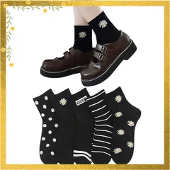 [DAMILY] 靴下 レディース 黒 おしゃれ くつした レディース 春夏 かわいい スーポツソックス 女性用靴下 綿 保温防寒 くつ下 蒸れない 脱げない クルーソックス 室内 カジュアル アウトドア 22-25cm
