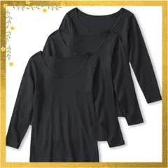 長袖インナー 3枚組 肌に優しい綿100% 8分袖 GM00463