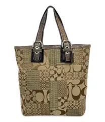 コーチ トートバッグ パッチワーク ナイロン キャンバス シグネチャー 10089 レディース COACH