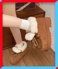 新品 厚底ムートンブーツ レディース もこもこ ショートブーツ 内ボア 暖か 冬【送料無料】