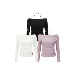 ベティ ブープ シャーリング ホルター レイヤード オフショルダー Tシャツ ピンク