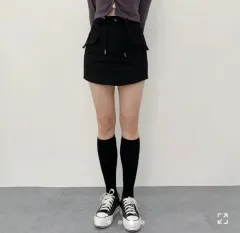 ブラック ミニスカート カーゴ スカート