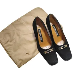 RE338 serugiorossi セルジオロッシ　スクエアトゥハイヒール　プレート　牛革　本革　レディース　35 1/2