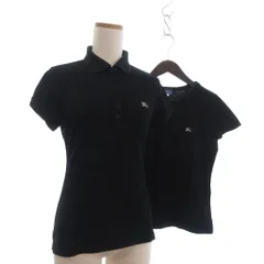 バーバリーブルーレーベル BURBERRY BLUE LABEL 2点 セット ポロシャツ Tシャツ カットソー 半袖 刺繍 コットン 黒 ブラック 38