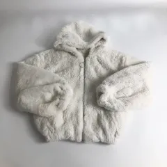アイボリー ボア フリース ジップアップ
