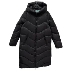 美品　PRADAプラダ ロングダウンジャケット　サイズ44 PRADA国内発送【セール】ロゴ有ベルト付きフードロングダウン (PRADA