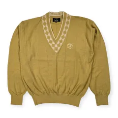 TRUSSARDI トラサルディ Vネック ウールニットセーター サイズ 48 /メンズ/大沢商会/ビンテージ/イエローベージュ系のサムネイル