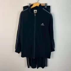 激レア　00s adidas アディダス ベロア ジャージ 上下 セットアップ トレフォイル ブラック Oサイズ メンズ 古着 スポーツMIX ストリート