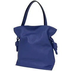 ロエベ LOEWE アナグラム ショルダーバッグ フラメンコ 巾着型 ワンショルダー ショルダーバッグ レザー ブルー レディース 【中古】