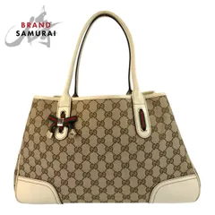 美品 GUCCI グッチ プリンシー シェリーライン ベージュ GGキャンバス 163805 トートバッグ ショルダーバッグ レディース 505100【中古】