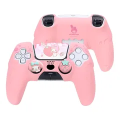 Kuitmor PS5コントローラーカバー シリコン製 ソフト スキンケース シール付け 保護ケース プレイステーション5保護カバー PS5保護カバー 可愛い コントローラー対応 簡単装着 滑り止め 耐衝撃 ほこり防止 (ピンク) 0