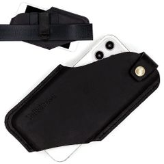 TobbinGear 가죽 휴대 전화 홀스터 벨트 클립 포함, 유니버설 휴대 전화 홀스터 남성 벨트 홀더, iPhone 용 가죽 케이스, Samsung Galaxy 폰, 블랙, L [클립 - 블랙.] [L - 오른손잡이]