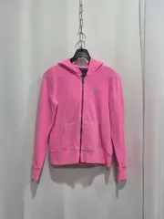 ポロ ラルフローレン キッズ ピンク 裏起毛パーカー ジップアップ L
