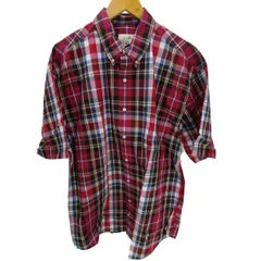 エディーバウアー Eddie Bauer 90-00S 白タグ マドラスチェック ボタンダウン S/S シャツ メンズ import：L 